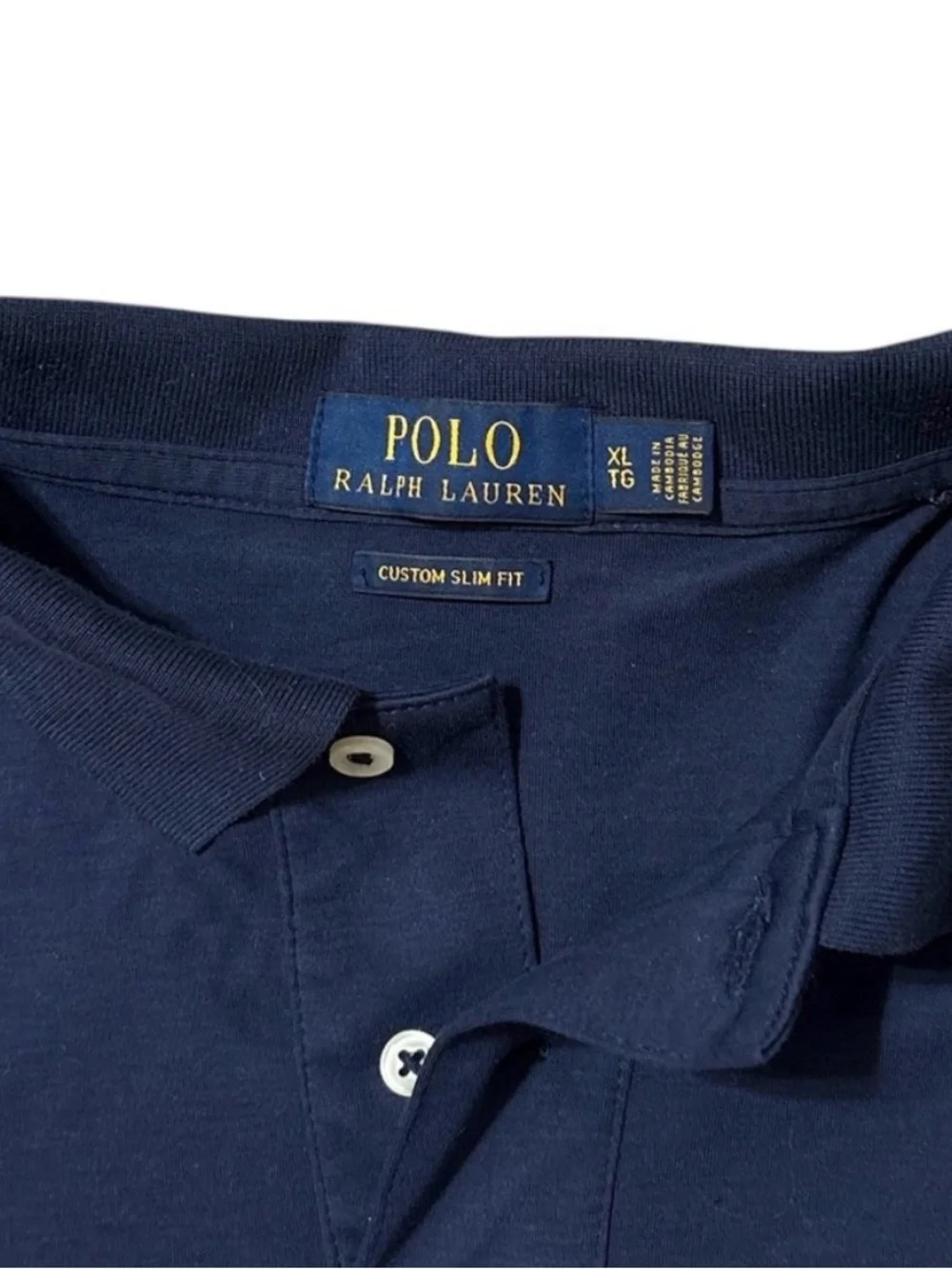 Polo by Ralph Lauren Men's Navy Classic Fit Flesh Pony Polo Shirt XL